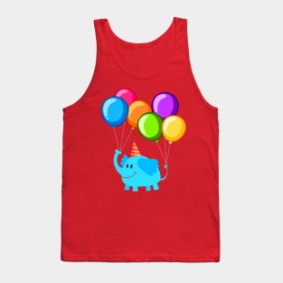 Happy Birthday | Kids Birthday Party | Cute Elephant | Balloons Tank Top